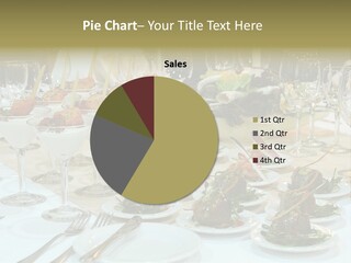 A Table Topped With Plates Of Food And Wine Glasses PowerPoint Template