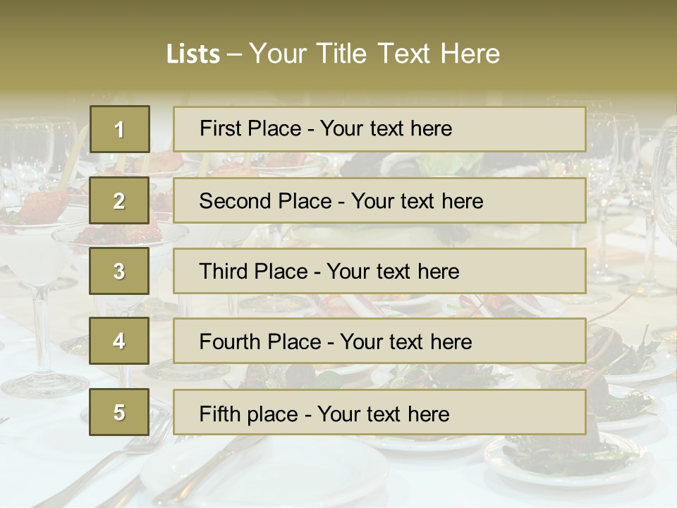 A Table Topped With Plates Of Food And Wine Glasses PowerPoint Template