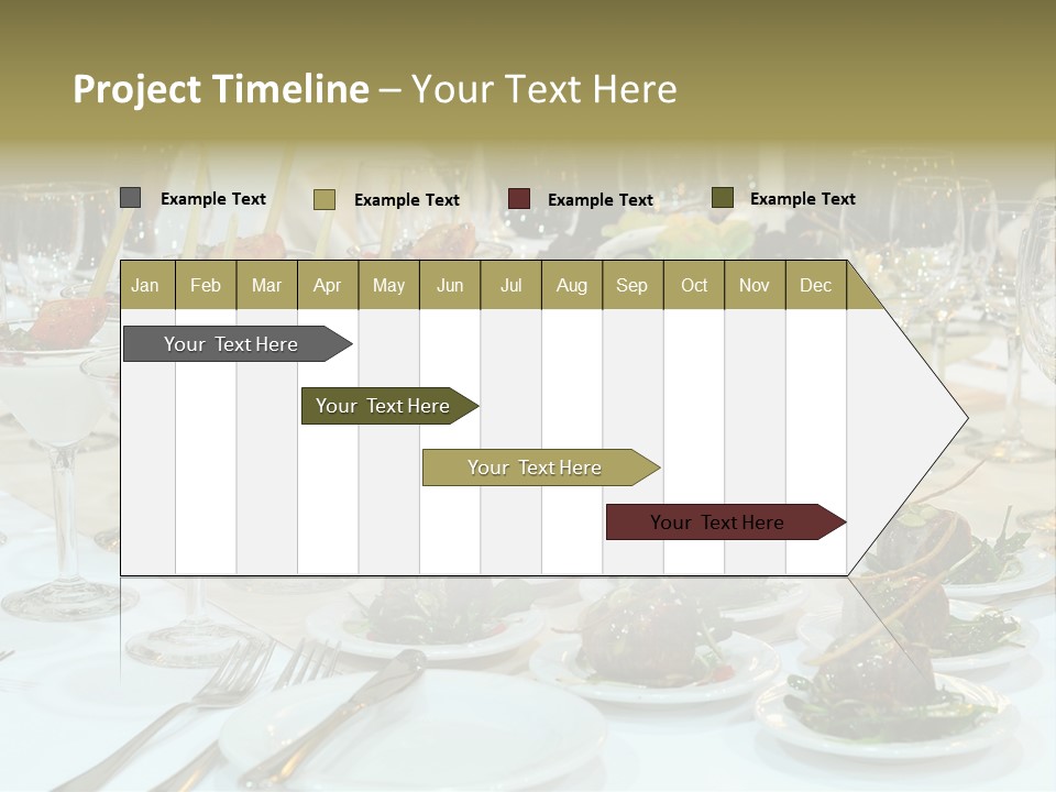 A Table Topped With Plates Of Food And Wine Glasses PowerPoint Template