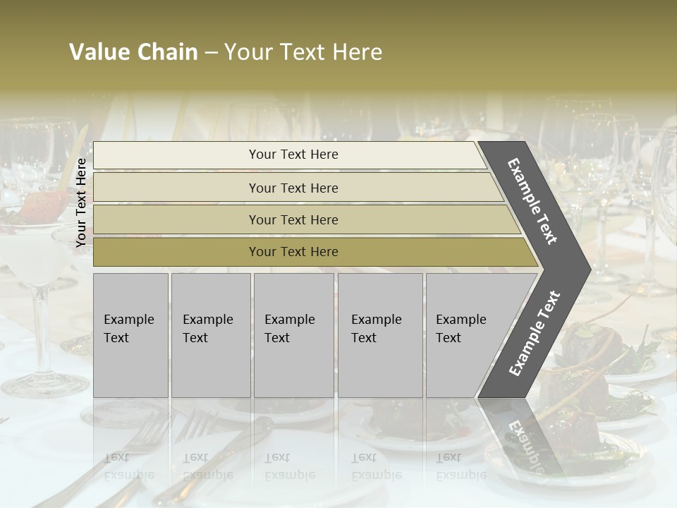 A Table Topped With Plates Of Food And Wine Glasses PowerPoint Template