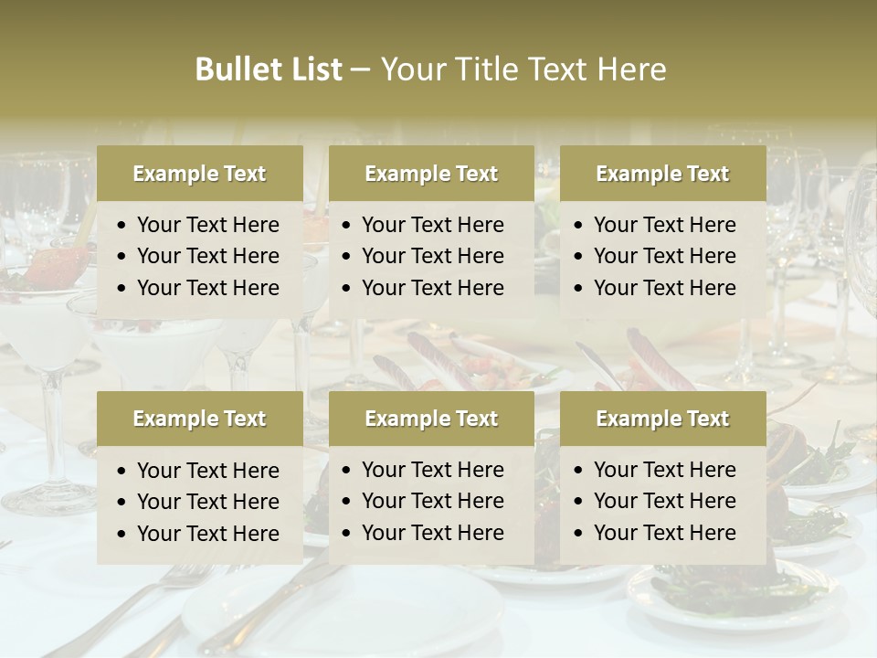 A Table Topped With Plates Of Food And Wine Glasses PowerPoint Template