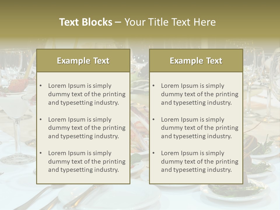 A Table Topped With Plates Of Food And Wine Glasses PowerPoint Template