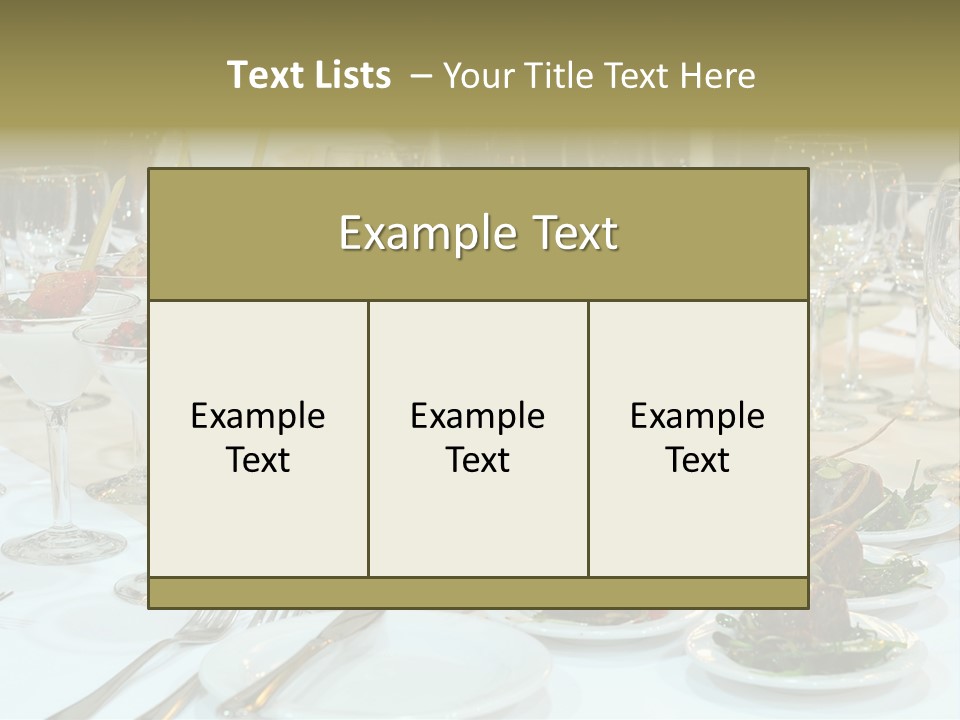 A Table Topped With Plates Of Food And Wine Glasses PowerPoint Template