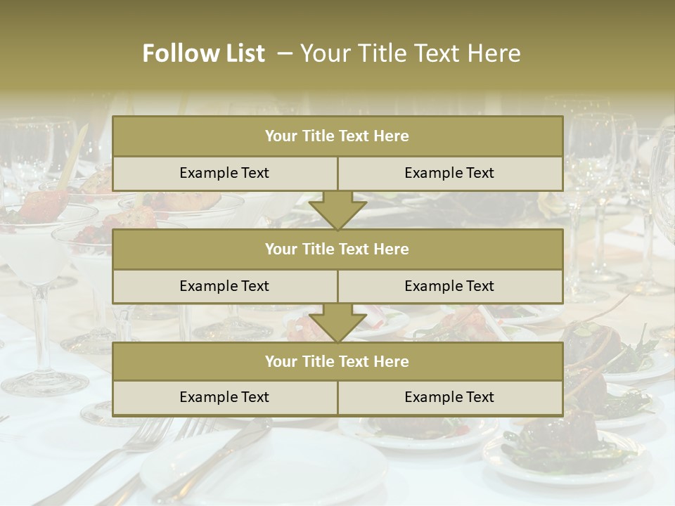A Table Topped With Plates Of Food And Wine Glasses PowerPoint Template