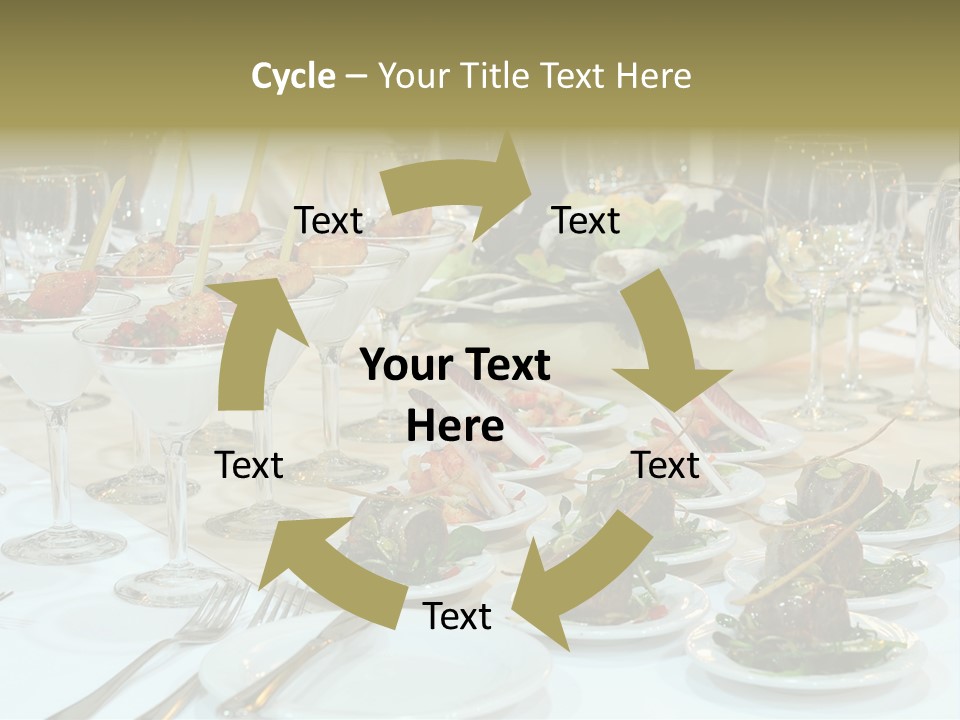A Table Topped With Plates Of Food And Wine Glasses PowerPoint Template