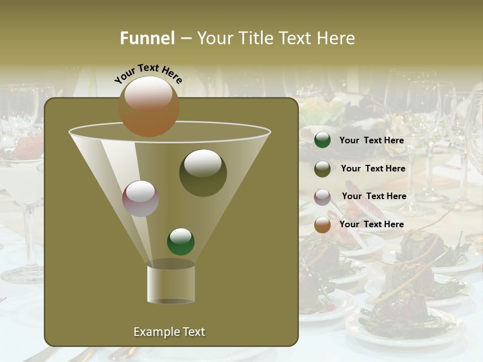 A Table Topped With Plates Of Food And Wine Glasses PowerPoint Template