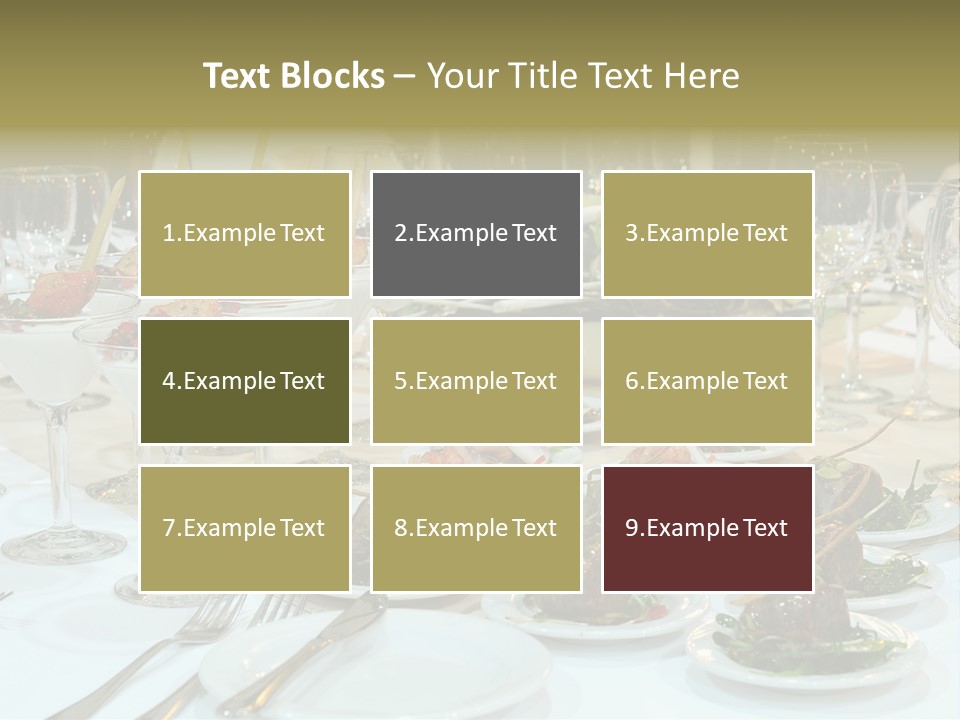 A Table Topped With Plates Of Food And Wine Glasses PowerPoint Template