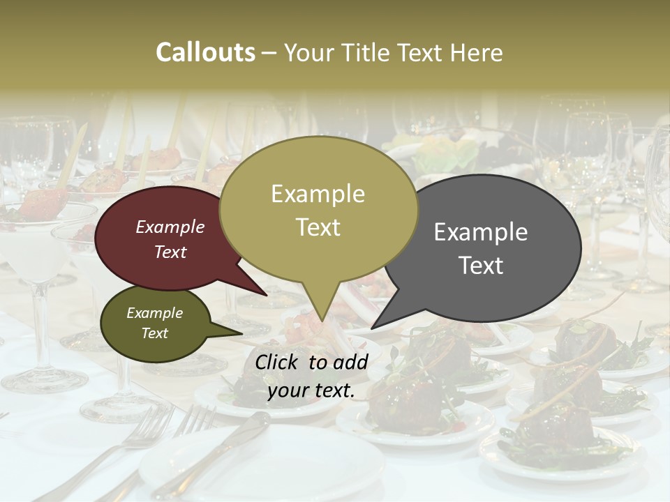 A Table Topped With Plates Of Food And Wine Glasses PowerPoint Template
