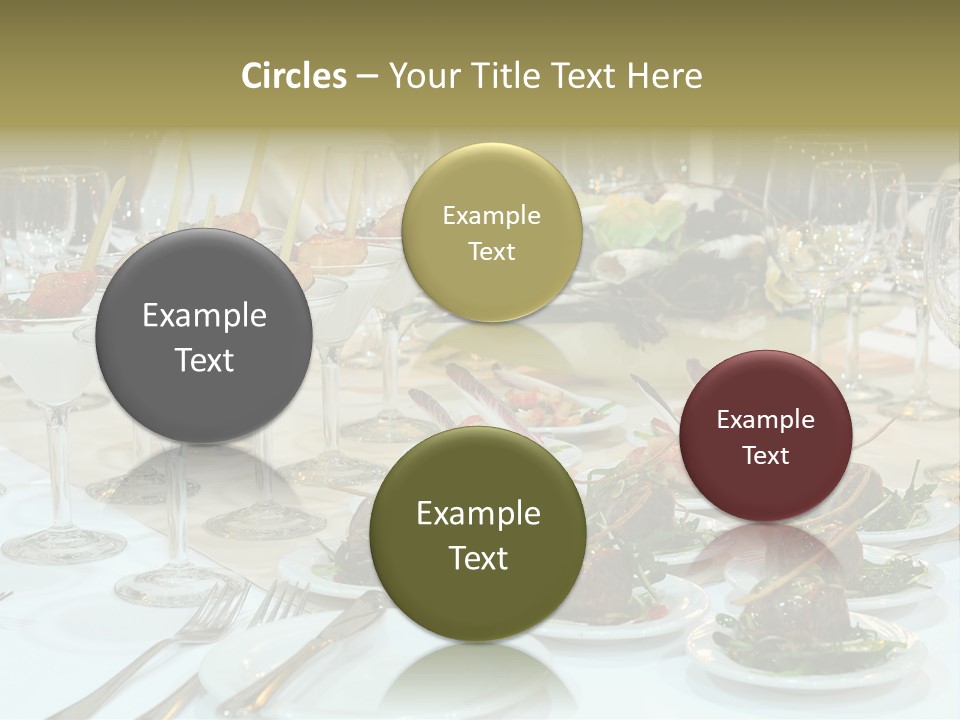 A Table Topped With Plates Of Food And Wine Glasses PowerPoint Template