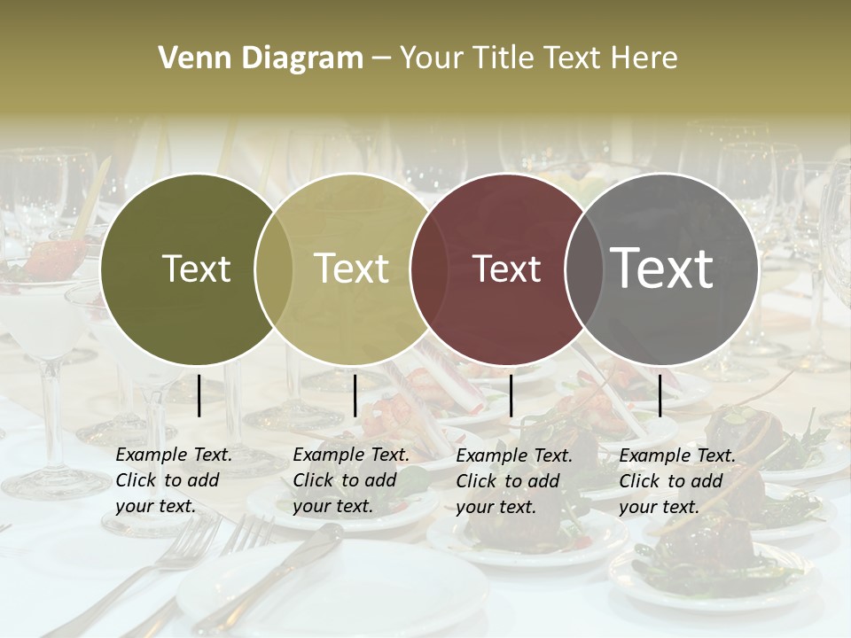 A Table Topped With Plates Of Food And Wine Glasses PowerPoint Template