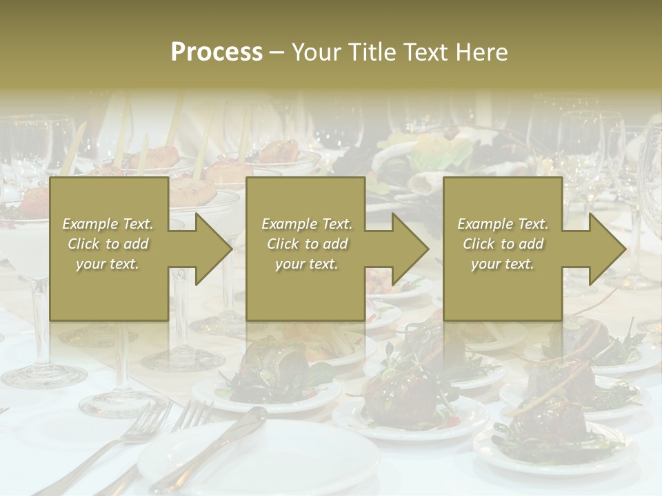 A Table Topped With Plates Of Food And Wine Glasses PowerPoint Template