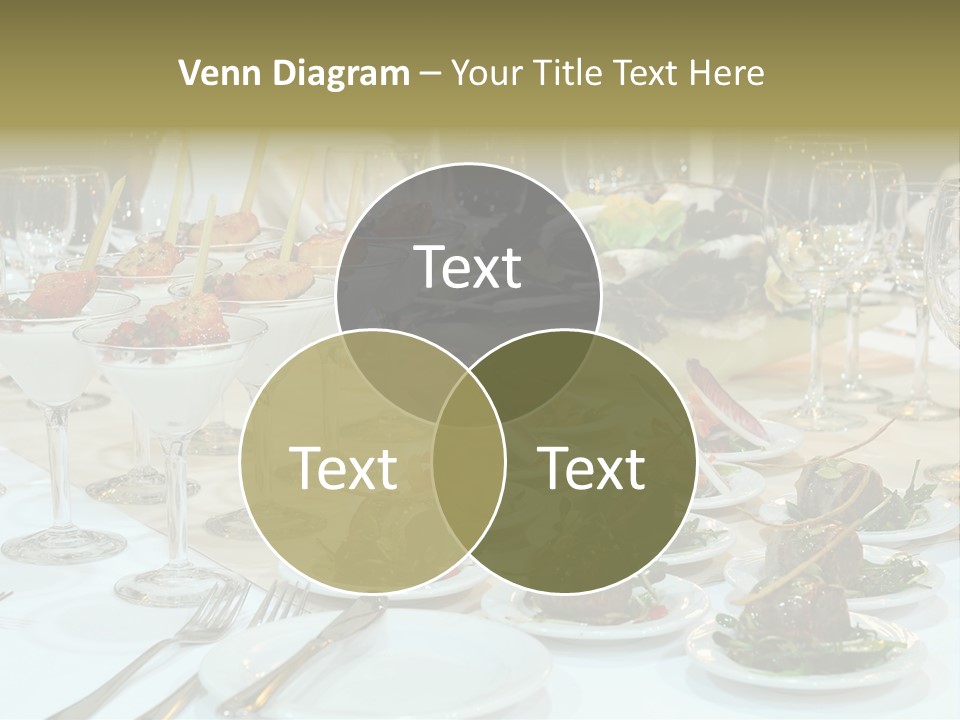 A Table Topped With Plates Of Food And Wine Glasses PowerPoint Template