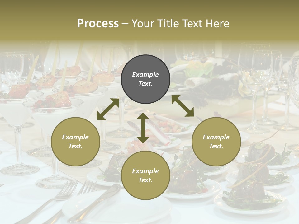 A Table Topped With Plates Of Food And Wine Glasses PowerPoint Template