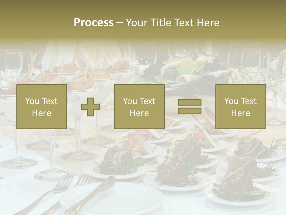 A Table Topped With Plates Of Food And Wine Glasses PowerPoint Template
