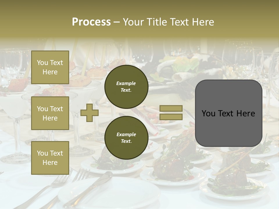 A Table Topped With Plates Of Food And Wine Glasses PowerPoint Template