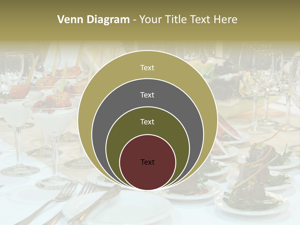 A Table Topped With Plates Of Food And Wine Glasses PowerPoint Template