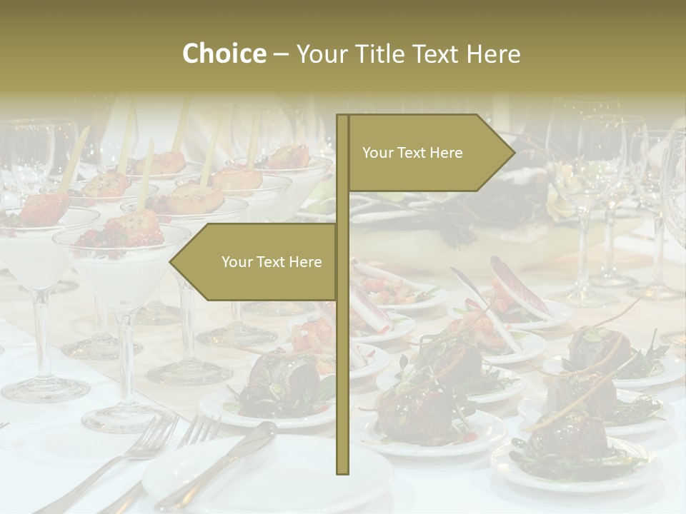 A Table Topped With Plates Of Food And Wine Glasses PowerPoint Template