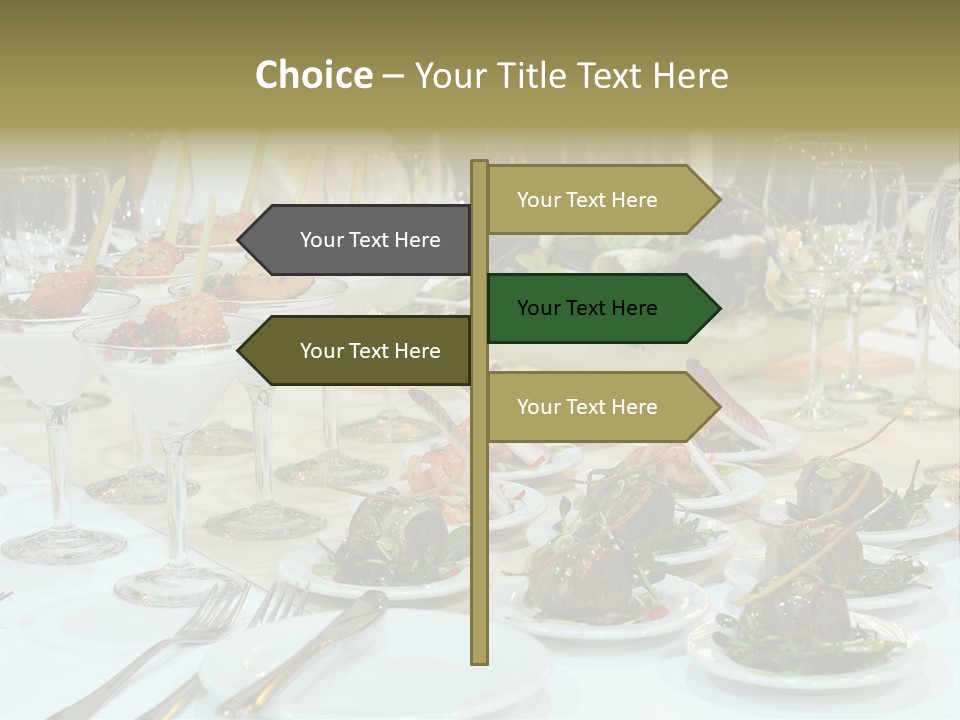 A Table Topped With Plates Of Food And Wine Glasses PowerPoint Template