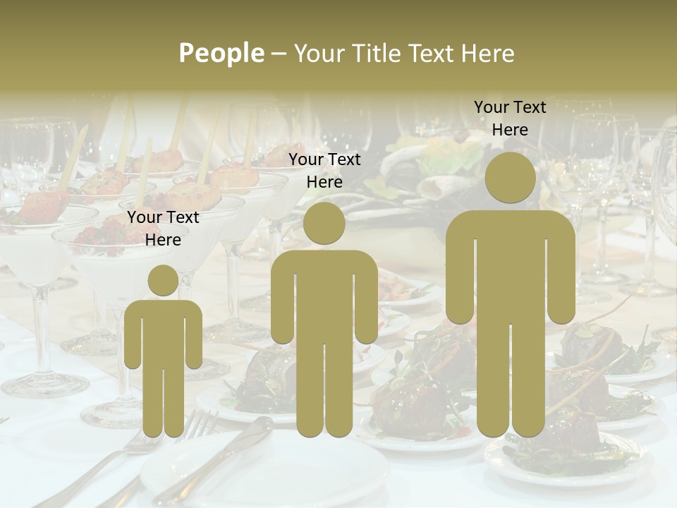 A Table Topped With Plates Of Food And Wine Glasses PowerPoint Template