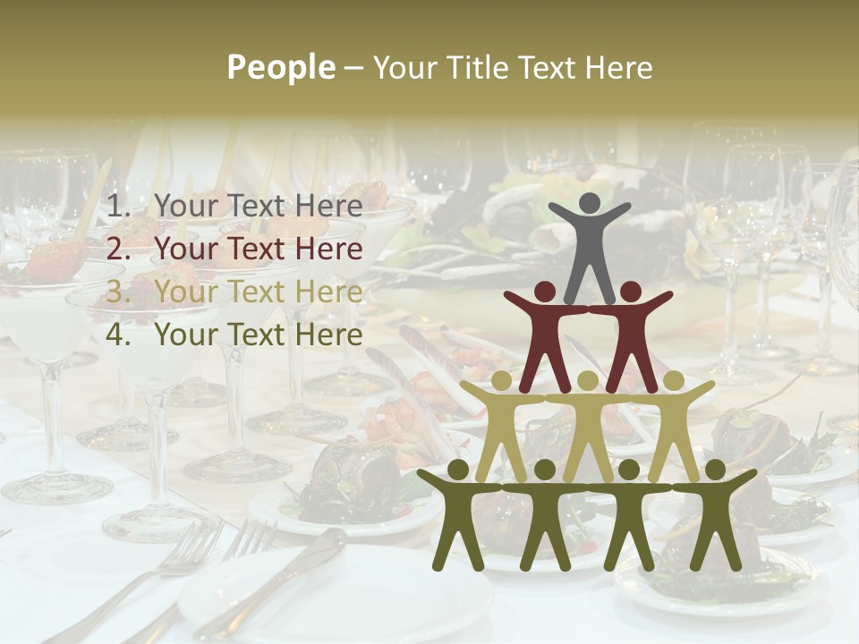 A Table Topped With Plates Of Food And Wine Glasses PowerPoint Template
