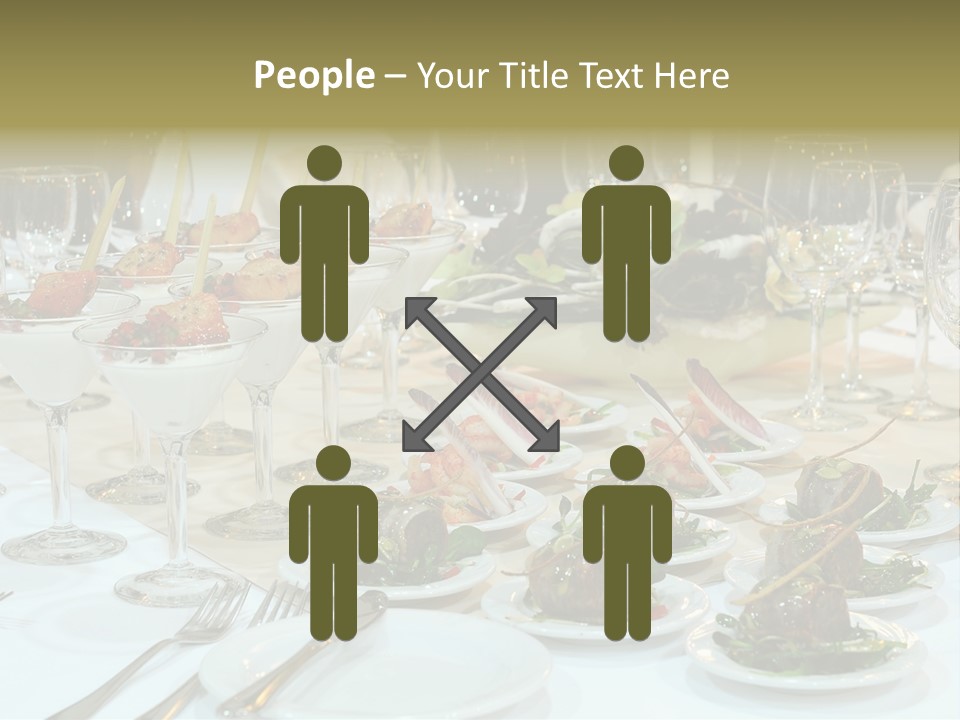 A Table Topped With Plates Of Food And Wine Glasses PowerPoint Template