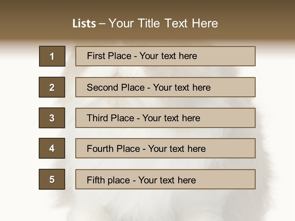 A Brown And White Cat Sitting On Top Of A Table PowerPoint Template