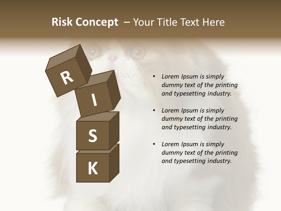 A Brown And White Cat Sitting On Top Of A Table PowerPoint Template