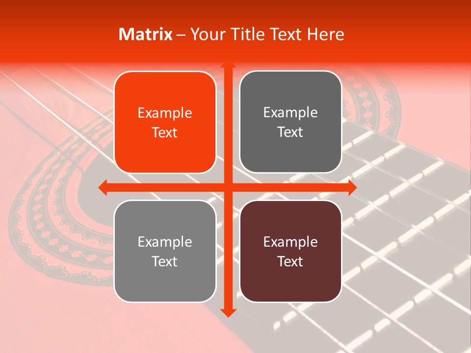 An Orange Acoustic Guitar With A Black And Red Background PowerPoint Template