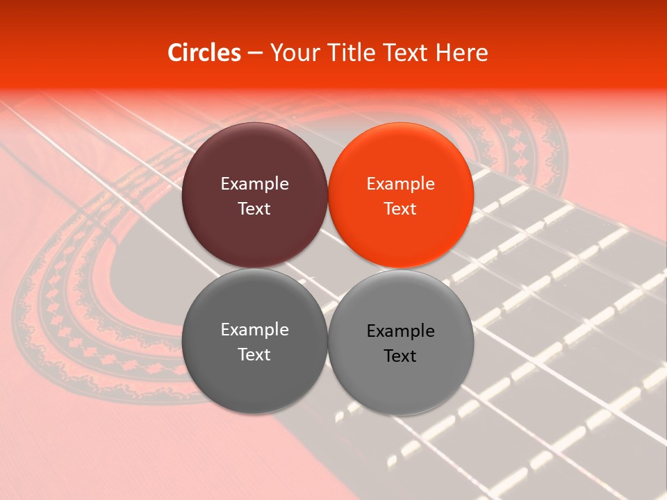 An Orange Acoustic Guitar With A Black And Red Background PowerPoint Template