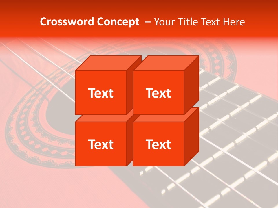 An Orange Acoustic Guitar With A Black And Red Background PowerPoint Template