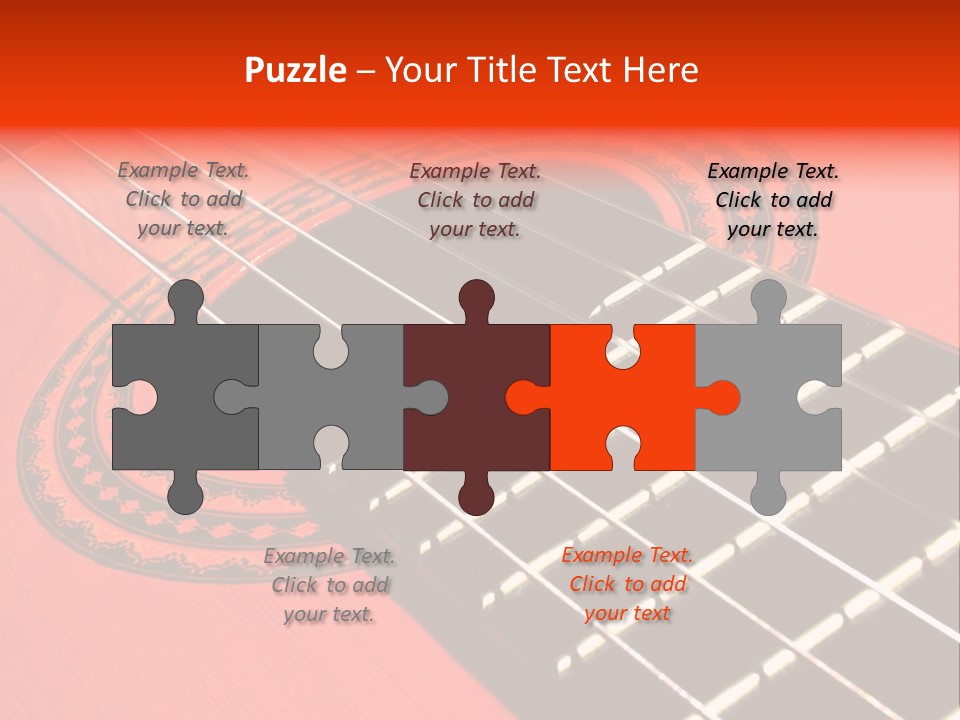 An Orange Acoustic Guitar With A Black And Red Background PowerPoint Template