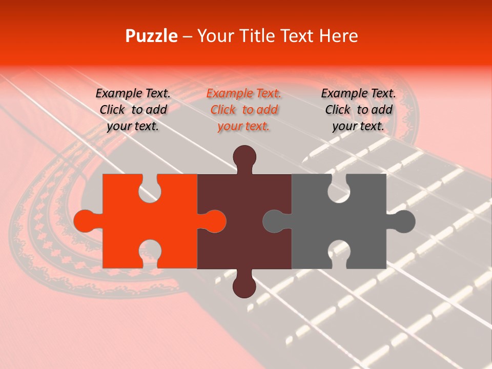 An Orange Acoustic Guitar With A Black And Red Background PowerPoint Template