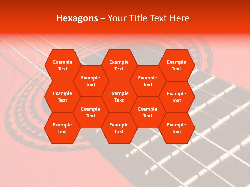 An Orange Acoustic Guitar With A Black And Red Background PowerPoint Template