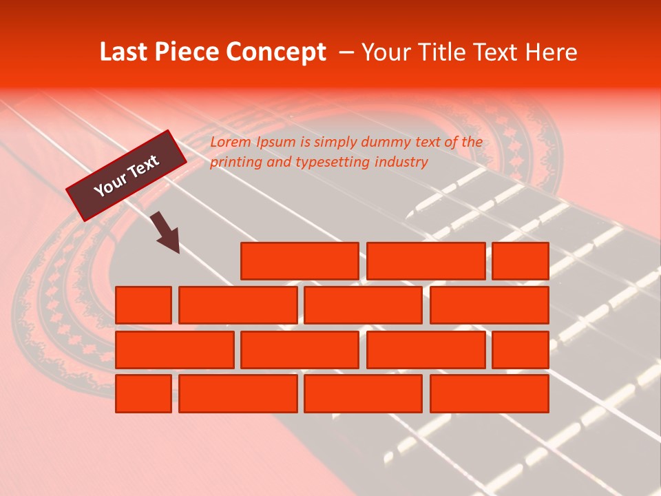 An Orange Acoustic Guitar With A Black And Red Background PowerPoint Template