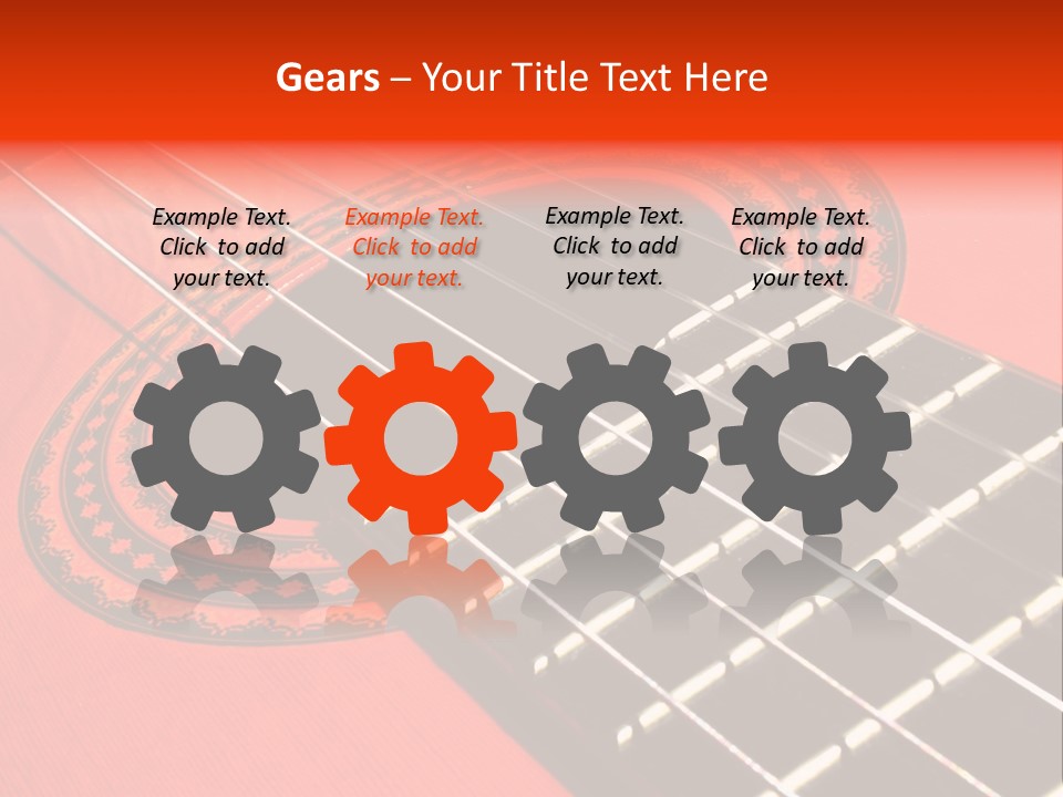 An Orange Acoustic Guitar With A Black And Red Background PowerPoint Template