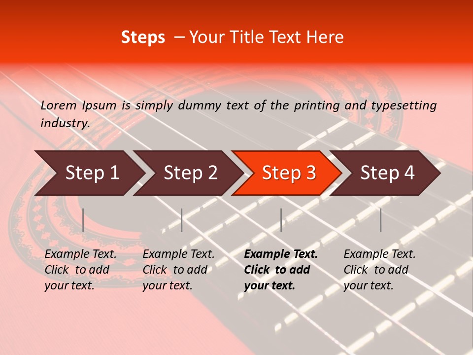 An Orange Acoustic Guitar With A Black And Red Background PowerPoint Template