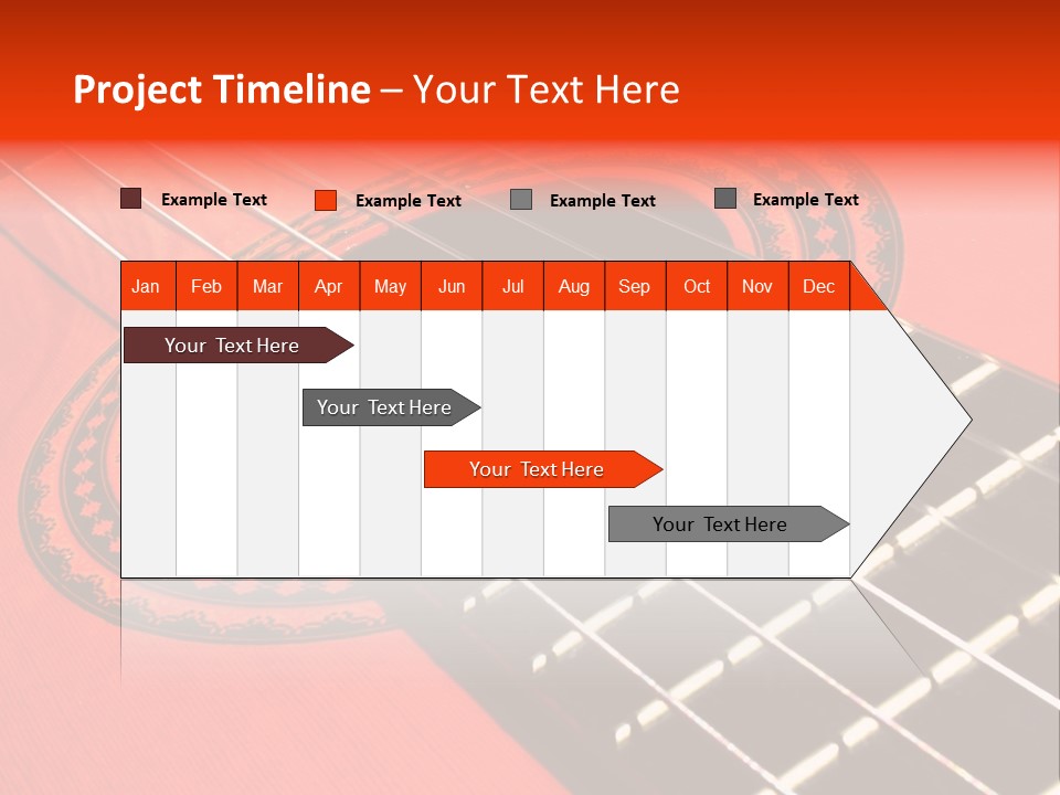 An Orange Acoustic Guitar With A Black And Red Background PowerPoint Template