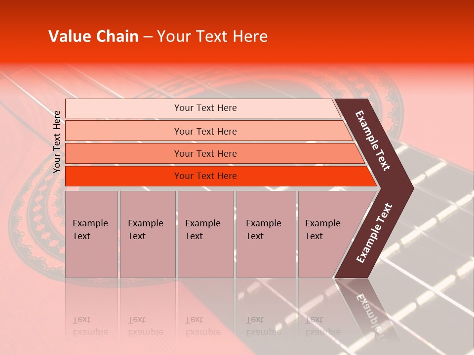 An Orange Acoustic Guitar With A Black And Red Background PowerPoint Template