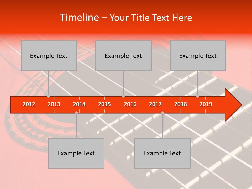 An Orange Acoustic Guitar With A Black And Red Background PowerPoint Template