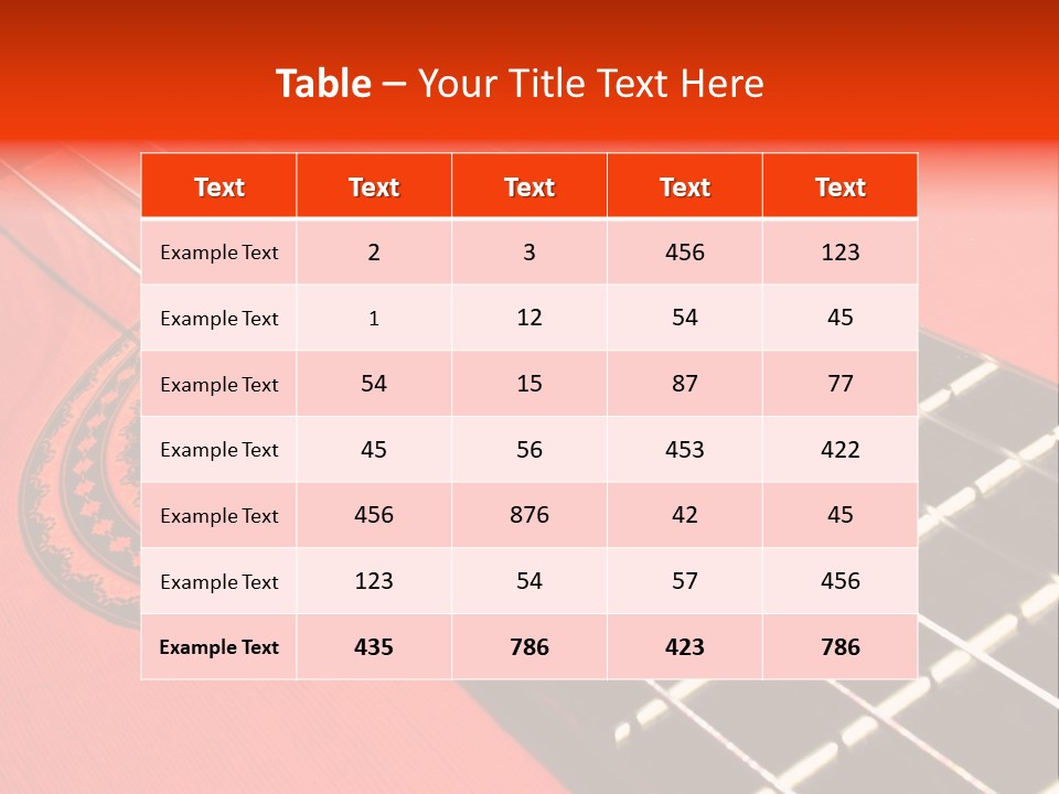 An Orange Acoustic Guitar With A Black And Red Background PowerPoint Template