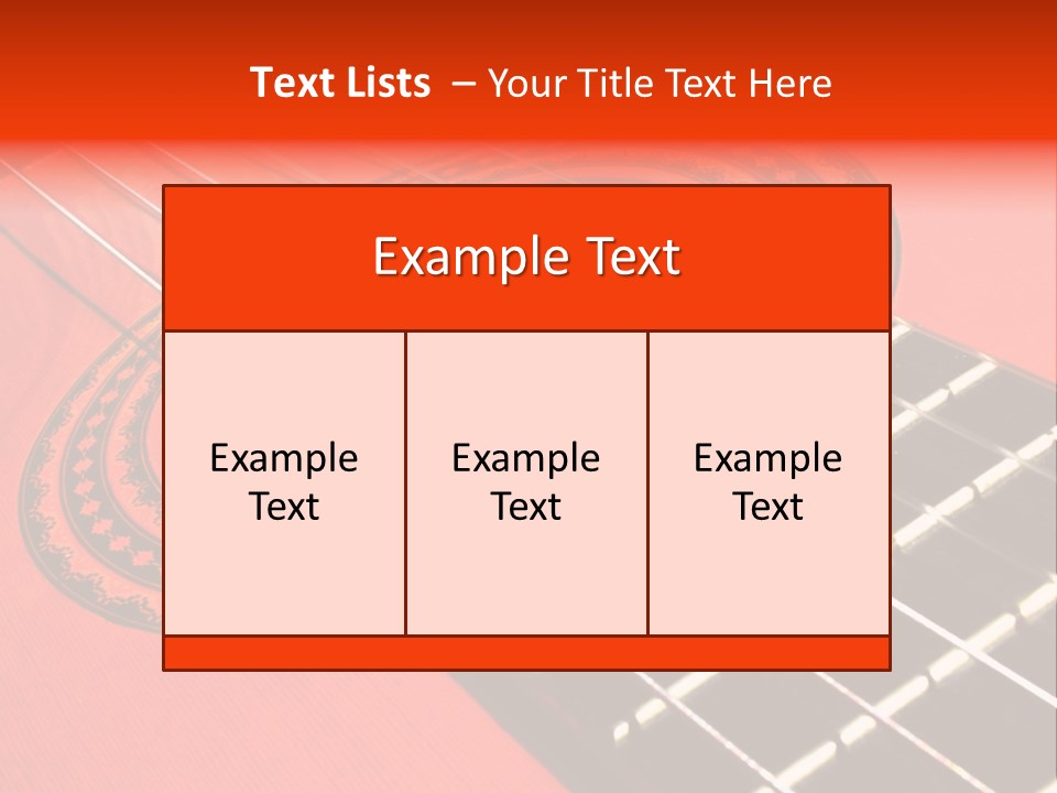 An Orange Acoustic Guitar With A Black And Red Background PowerPoint Template