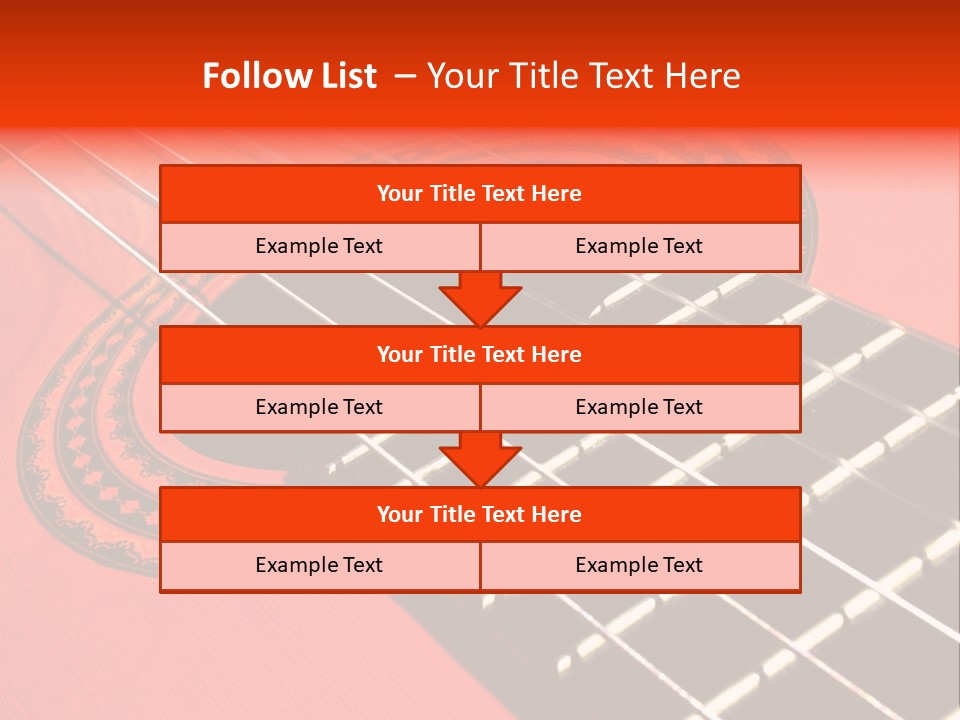 An Orange Acoustic Guitar With A Black And Red Background PowerPoint Template