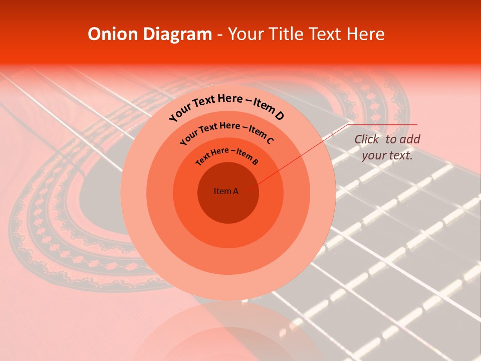 An Orange Acoustic Guitar With A Black And Red Background PowerPoint Template