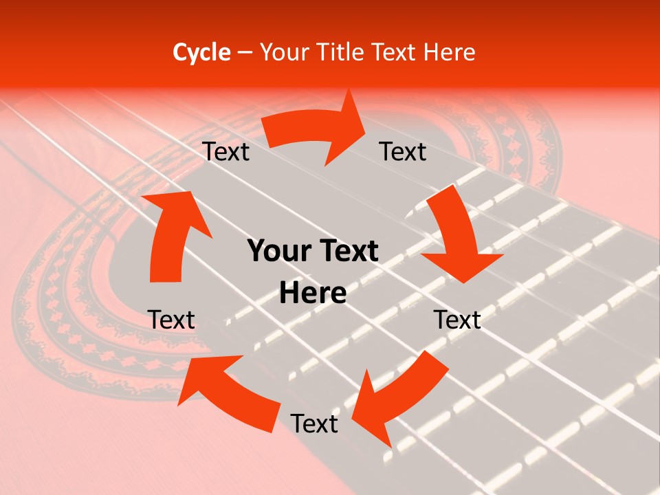 An Orange Acoustic Guitar With A Black And Red Background PowerPoint Template