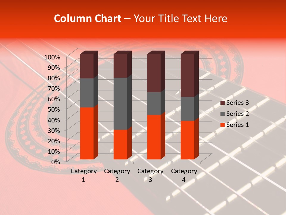 An Orange Acoustic Guitar With A Black And Red Background PowerPoint Template