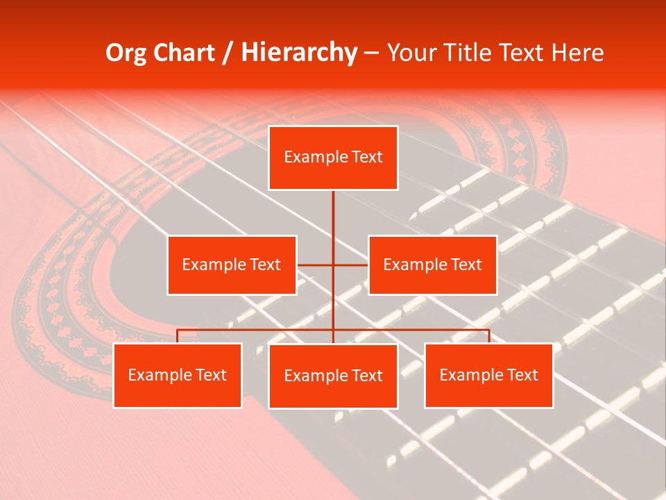 An Orange Acoustic Guitar With A Black And Red Background PowerPoint Template