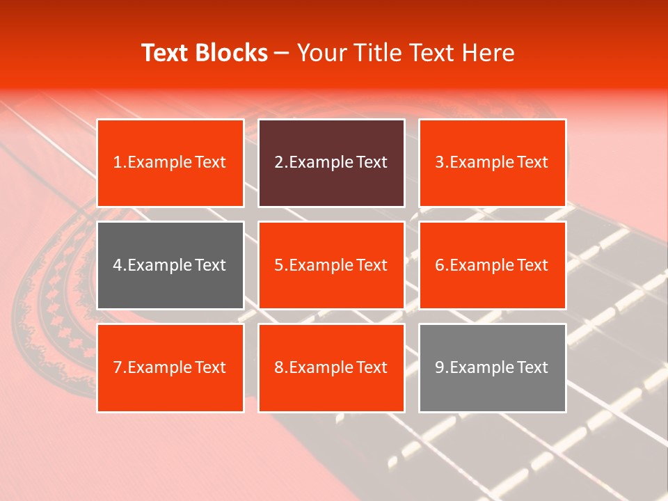 An Orange Acoustic Guitar With A Black And Red Background PowerPoint Template