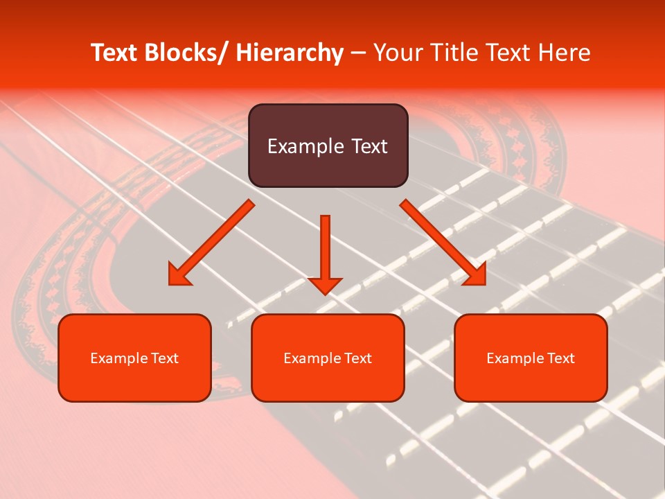 An Orange Acoustic Guitar With A Black And Red Background PowerPoint Template