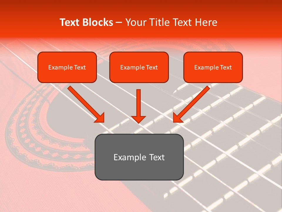 An Orange Acoustic Guitar With A Black And Red Background PowerPoint Template