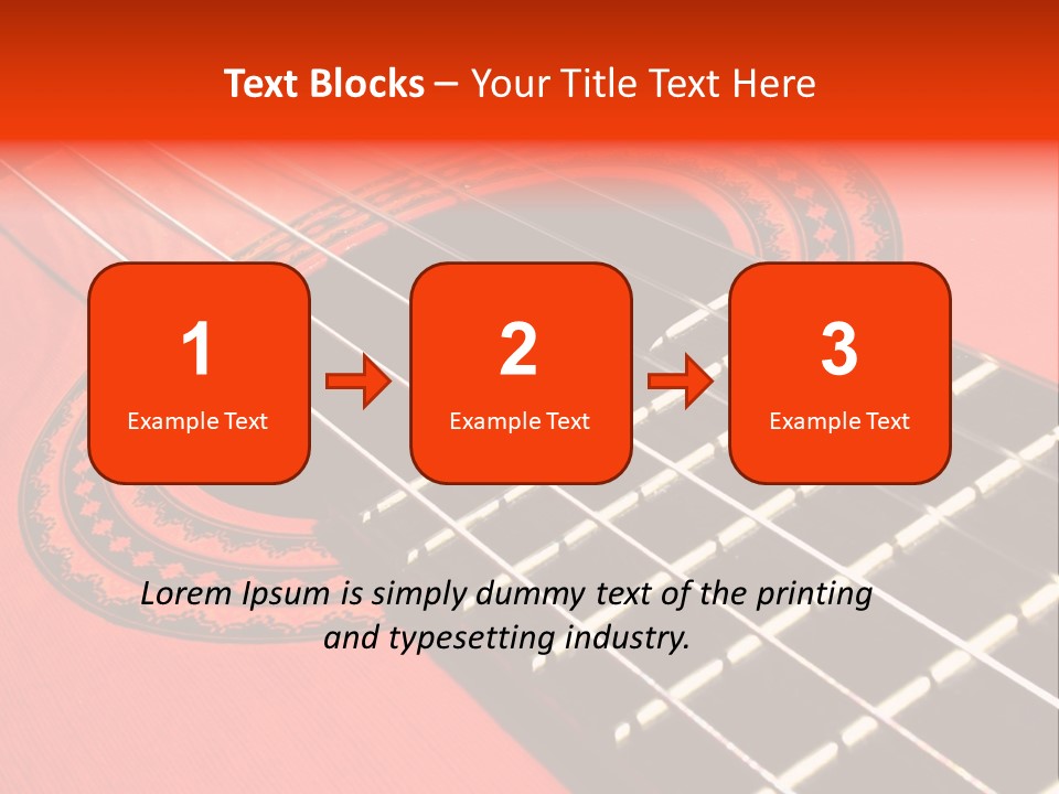 An Orange Acoustic Guitar With A Black And Red Background PowerPoint Template
